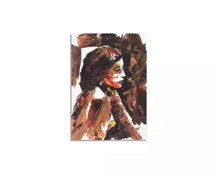 Постер ДЕВУШКА (коричневый, оранжевый, 40)