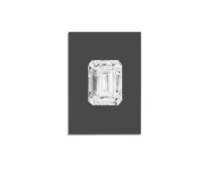 Постер DIAMOND EMERALD BLACK - 50x70 см (серый, белый, 70)