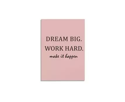 Постер DREAM BIG - 21x30 см (розовый, черный, 30)