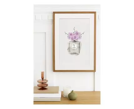 Постер DROPS OF LOVE (бежевый, белый, зеленый, розовый, 40)