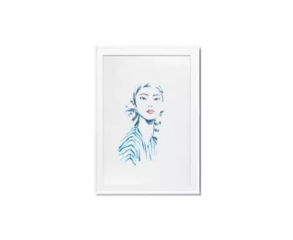 Постер FASHION PORTRAIT (голубой, белый, 50)