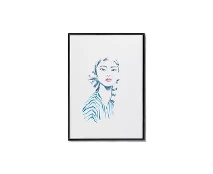 Постер FASHION PORTRAIT (голубой, черный, 21)