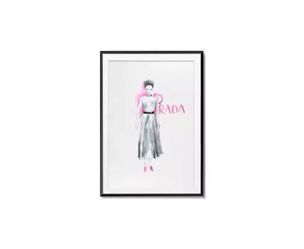 Постер FASHION PRADA (розовый, черный, 50)