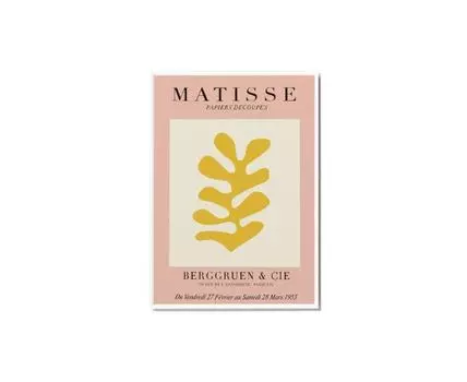 Постер MATISSE PAPIERS DECOUPES ROSE (розовый, белый, 30)