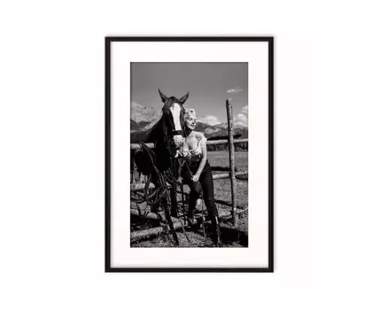 Постер Мерилин Монро с лошадью