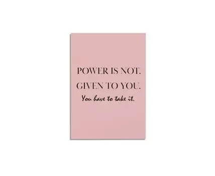 Постер POWER - 70x100 см (черный, розоаый, 100)