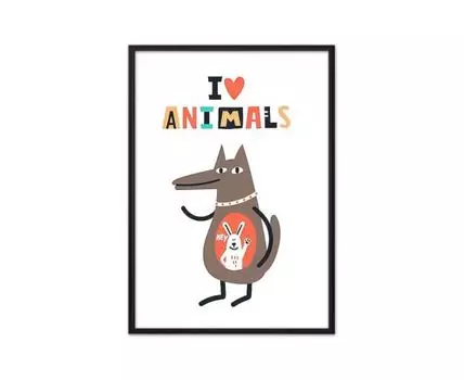 Постер Волк I love animals