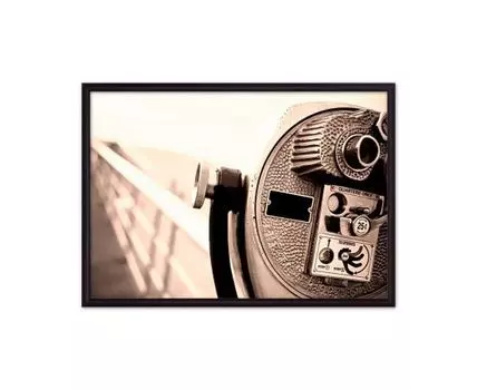 Постер в рамке Бинокль Нью-Йорк 50х70 см (белый, черный, 70)