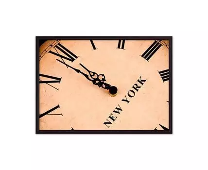 Постер в рамке Часы Нью-Йорк 40х60 см (Бежевый, 60)