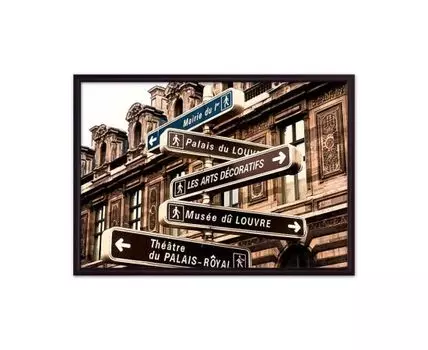 Постер в рамке Дорожный указатель 21х30 см (Красный, 30)