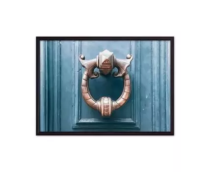 Постер в рамке Дверной молоток 21х30 см (Голубой, 30)