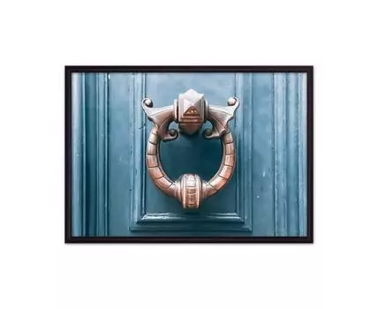 Постер в рамке Дверной молоток 40х60 см (Голубой, 60)