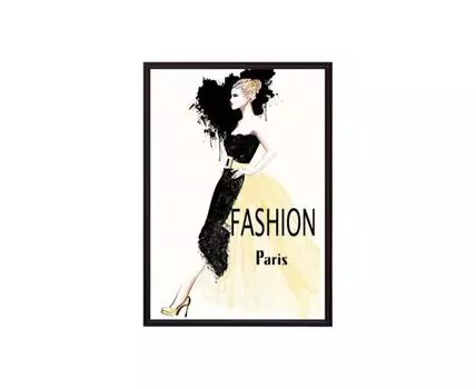 Постер в рамке Fashion Paris 50х70 см (белый, черный, 70)