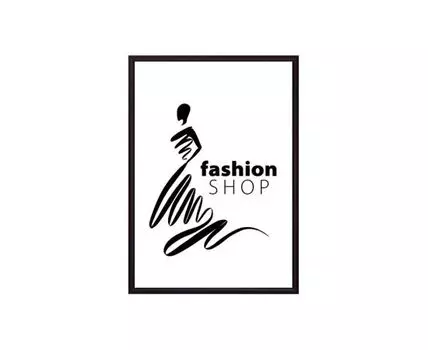 Постер в рамке Fashion shop 21х30 см (белый, черный, 30)