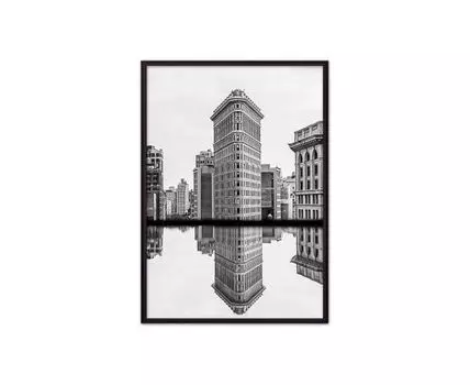 Постер в рамке Флэтайрон-билдинг 40х60 см (белый, черный, 60)