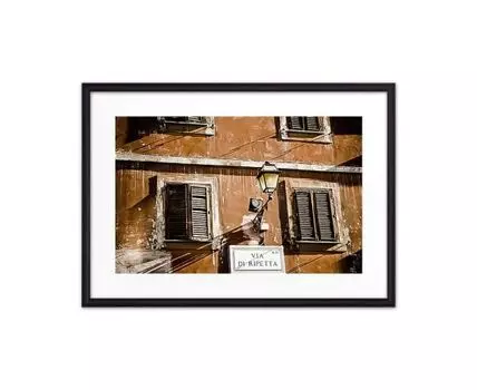 Постер в рамке Фонарь на Via di Ripetta 40х60 см (оранжевый, 60)