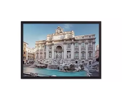 Постер в рамке Фонтан Треви Рим 21х30 см (белый, голубой, 30)