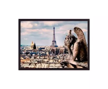 Постер в рамке Гаргулья Париж 40х60 см (бежевый, серый, 60)