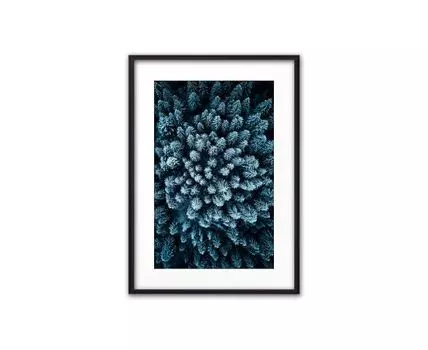 Постер в рамке Голубой лес с высоты 40х60 см (Голубой, 60)