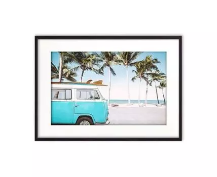 Постер в рамке Голубой минивэн