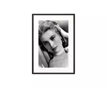 Постер в рамке Грейс Келли 2 50х70 см (черный, белый, 70)