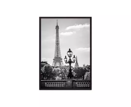 Постер в рамке Эйфелева башня 2 50х70 см (белый, черный, 70)