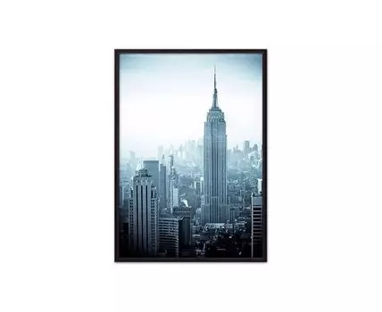 Постер в рамке Эмпайр Стейт Билдинг 40х60 см (Голубой, 60)