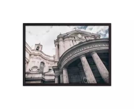 Постер в рамке Католическая церковь 50х70 см (Серый, 70)