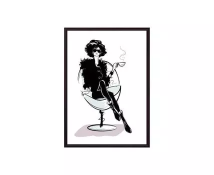 Постер в рамке Кофе брейк 30х40 см (белый, черный, 40)