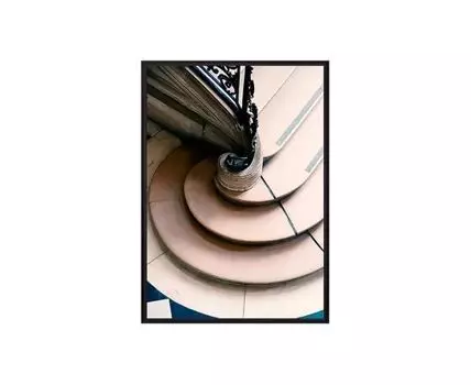 Постер в рамке Круглые ступени 40х60 см (коричневый, розовый, 60)