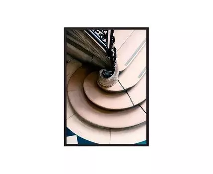 Постер в рамке Круглые ступени 50х70 см (коричневый, розовый, 70)