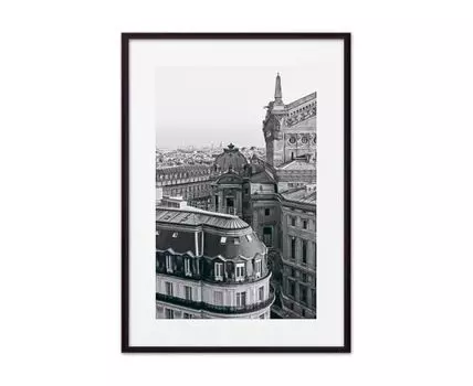 Постер в рамке Крыши Париж ЧБ