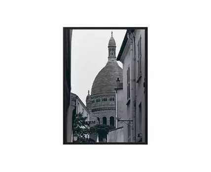 Постер в рамке Купол Сакре-Кер 40х60 см (белый, черный, 60)