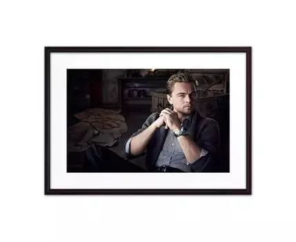 Постер в рамке Леонардо ди Каприо 40х60 см (голубой, черный, 60)