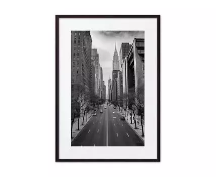 Постер в рамке Лексингтон-авеню ЧБ