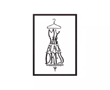 Постер в рамке Little Black Dress 21х30 см (белый, черный, 30)