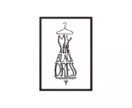 Постер в рамке Little Black Dress 50х70 см (белый, черный, 70)