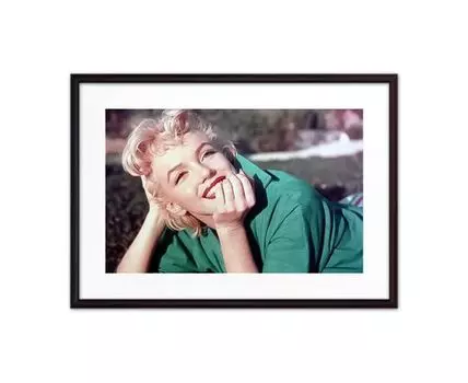 Постер в рамке Мерилин Монро 5 30х40 см (бежевый, зеленый, 40)