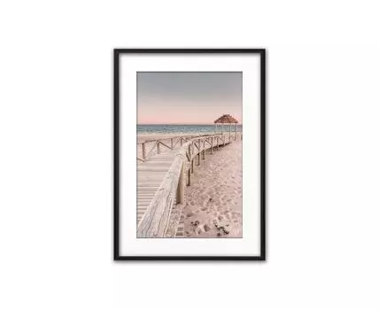 Постер в рамке Мостик к пляжу 40х60 см (Бежевый, 60)