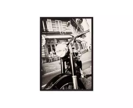 Постер в рамке Мотоцикл винтаж 40х60 см (белый, черный, 60)