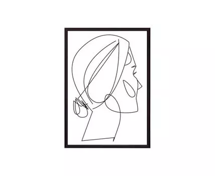 Постер в рамке Набросок 50х70 см (белый, черный, 70)