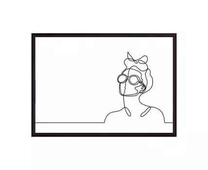 Постер в рамке Набросок Силуэт 3 21х30 см (белый, черный, 30)