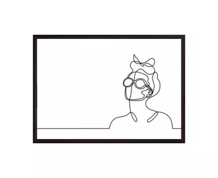 Постер в рамке Набросок Силуэт 3 40х60 см (белый, черный, 60)