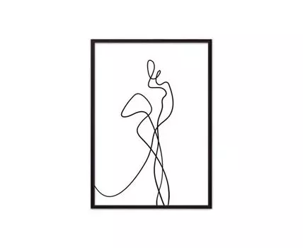 Постер в рамке Набросок Силуэт 6 40х60 см (белый, черный, 60)