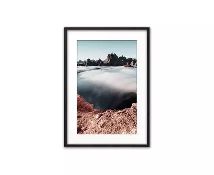 Постер в рамке Небесный водопад 40х60 см (белый, красный, 60)