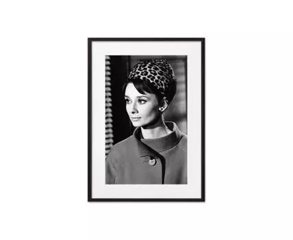 Постер в рамке Одри Хепберн 4 40х60 см (черный, белый, 60)