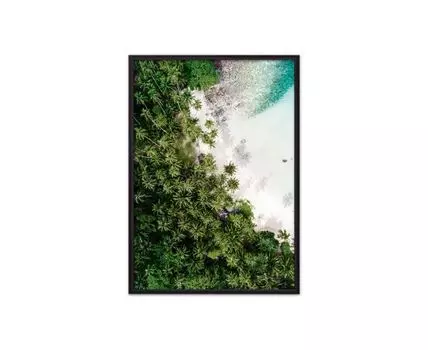 Постер в рамке Пальмовый лес 40х60 см (белый, зеленый, 60)