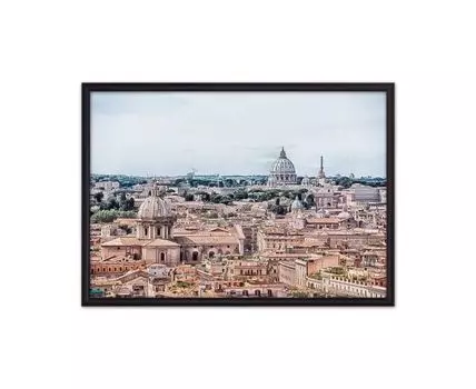 Постер в рамке Панорама Рима 40х60 см (голубой, розовый, 60)