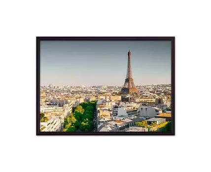 Постер в рамке Париж 50х70 см (бежевый, зеленый, 70)