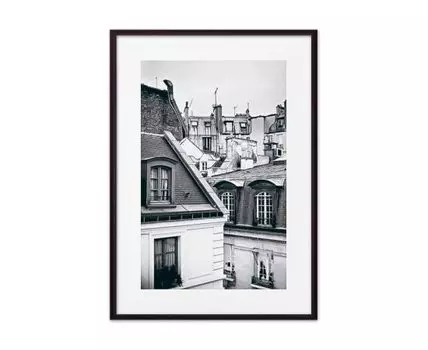 Постер в рамке Парижские крыши ЧБ